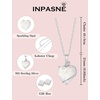 image:imageOpal Jewelry Set Silver Tone Heart Shaped October Birthstone Pendant Necklace Dangle Drop Earrings for Women