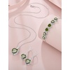 image:imagePeridot Jewelry Set Silver Tone Heart Shaped August Birthstone Necklace Earrings Bracelet for Women