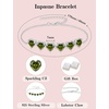 image:imagePeridot Jewelry Set Silver Tone Heart Shaped August Birthstone Necklace Earrings Bracelet for Women