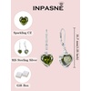 image:imagePeridot Jewelry Set Silver Tone Heart Shaped August Birthstone Pendant Necklace Dangle Drop Earrings for Women