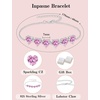 image:imagePink Tourmaline Jewelry Set Silver Tone Heart Shaped October Birthstone Necklace Earrings Bracelet for Women