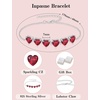 image:imageRuby Jewelry Set Silver Tone Heart Shaped July Birthstone Necklace Earrings Bracelet for Women