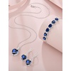 image:imageSapphire Jewelry Set Silver Tone Heart Shaped September Birthstone Pendant Necklace Dangle Drop Earrings for Women