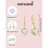 image:imageSimulated Diamond Jewelry Set Gold Tone Heart Shaped Birthstone Necklace Earrings Bracelet for Women