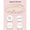image:imageSimulated Diamond Jewelry Set Gold Tone Heart Shaped Birthstone Necklace Earrings Bracelet for Women