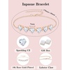 image:imageSimulated Diamond Jewelry Set Rose Gold Tone Heart Shaped Birthstone Necklace Earrings Bracelet for Women