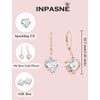 image:imageSimulated Diamond Jewelry Set Rose Gold Tone Heart Shaped Birthstone Necklace Earrings Bracelet for Women
