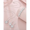 image:imageSimulated Diamond Jewelry Set Silver Tone Heart Shaped Birthstone Necklace Earrings Bracelet for Women