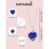 image:imageTanzanite Jewelry Set Silver Tone Heart Shaped December Birthstone Necklace Earrings Bracelet for Women