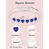 image:imageTanzanite Jewelry Set Silver Tone Heart Shaped December Birthstone Necklace Earrings Bracelet for Women