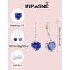 image:imageTanzanite Jewelry Set Silver Tone Heart Shaped December Birthstone Pendant Necklace Dangle Drop Earrings for Women