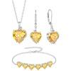 image:imageCitrine Jewelry Set Silver Tone Heart Shaped November Birthstone Necklace Earrings Bracelet for Women