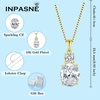 image:image18K Gold Plated Cubic Zirconia Jewelry Set for Women 925 Sterling Silver Oval Cut Necklace Earrings Bracelet April Birthstone Jewelry for Her