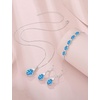 image:imageAquamarine Jewelry Set for Women 925 Sterling Silver Oval Cut Necklace Earrings Bracelet March Birthstone Jewelry for Her
