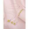 image:imageCitrine Jewelry Set for Women 925 Sterling Silver Oval Cut Necklace Earrings Bracelet November Birthstone Jewelry for Her