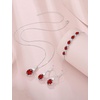 image:imageGarnet Jewelry Set for Women 925 Sterling Silver Oval Cut Necklace Earrings Bracelet January Birthstone Jewelry for Her