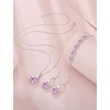 image:imagePink Tourmaline Jewelry Set for Women 925 Sterling Silver Oval Cut Necklace Earrings Bracelet October Birthstone Jewelry for Her