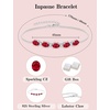 image:imageRuby Jewelry Set for Women 925 Sterling Silver Oval Cut Necklace Earrings Bracelet July Birthstone Jewelry for Her