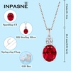 image:imageRuby Jewelry Set for Women 925 Sterling Silver Oval Cut Necklace Earrings Bracelet July Birthstone Jewelry for Her