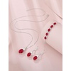 image:imageRuby Jewelry Set for Women 925 Sterling Silver Oval Cut Necklace Earrings Bracelet July Birthstone Jewelry for Her
