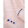 image:imageSapphire Jewelry Set for Women 925 Sterling Silver Oval Cut Necklace Earrings Bracelet September Birthstone Jewelry for Her