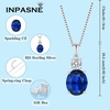 image:imageSapphire Jewelry Set for Women 925 Sterling Silver Oval Cut Necklace Earrings Bracelet September Birthstone Jewelry for Her