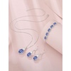 image:imageTanzanite Jewelry Set for Women 925 Sterling Silver Oval Cut Necklace Earrings Bracelet December Birthstone Jewelry for Her