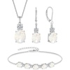 image:imageOpal Jewelry Set for Women 925 Sterling Silver Oval Cut Necklace Earrings Bracelet October Birthstone Jewelry for Her
