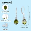 image:imagePeridot Jewelry Set for Women 925 Sterling Silver Oval Cut Necklace Earrings Bracelet August Birthstone Jewelry for Her